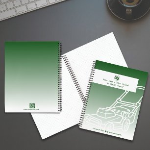 Minimal Mower Logo Green Lawn Care Notebook
