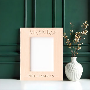 Minimal Mr & Mrs Newlyweds Wedding Gift Keepsake Etched Frames