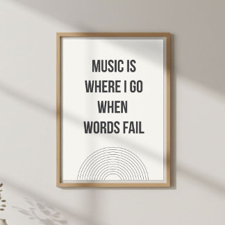 Minimal music lover quote poster
