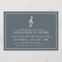 Minimal Musician Graduation|Retirement Invite