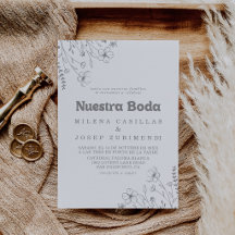 Minimal Muted Grey Wildflower Nuestra Boda Wedding
