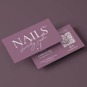 Minimal Nail Technician Nails Studio Dusty Pink Business Card