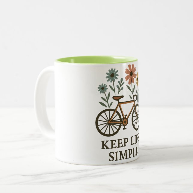 Minimal Nature Quote Design Two-Tone Coffee Mug (Front Left)