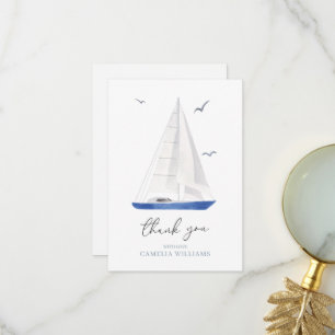 Minimal Nautical Sailboat Ahoy Boy's Thank You