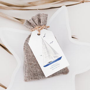 Minimal Nautical Yacht Baby Shower Ahoy Boy Gift Tags