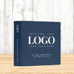 Minimal Navy Blue Business Company Custom Logo Binder<br><div class="desc">This elegant binder would be great for your business/promotional needs. Easily add the desired logo & text by clicking on the "personalize" option.</div>