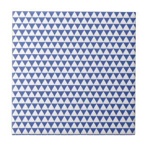 Minimal Navy BlueWhite Triangle Geometric Pattern Tile