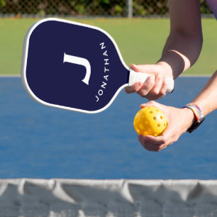 Minimal Navy Classic Monogram Pickleball Paddle