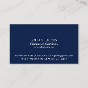 Minimal Navy One-Sided Business Card Template