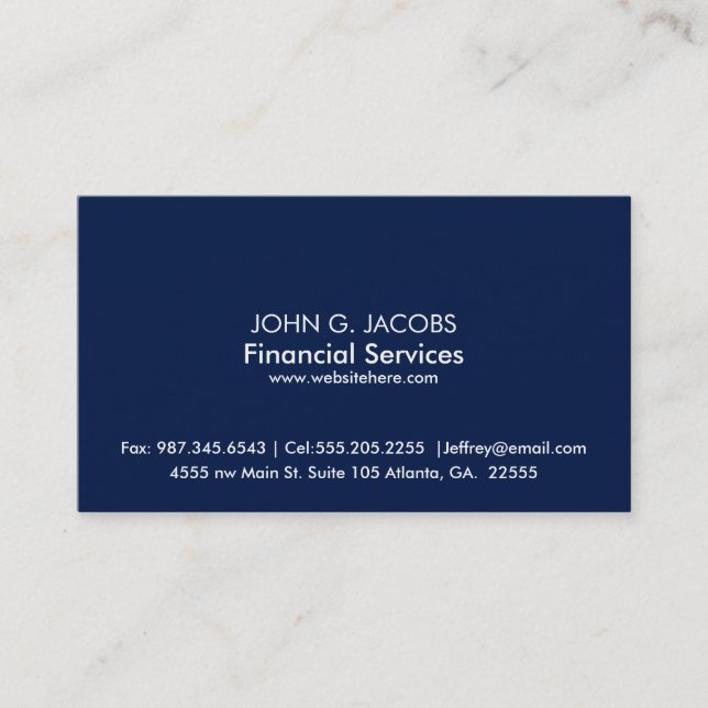 Minimal Navy One-Sided Business Card Template (Front)