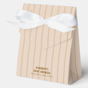 Minimal Neutral Rustic Stripe Cowgirl Baby Shower  Favor Box