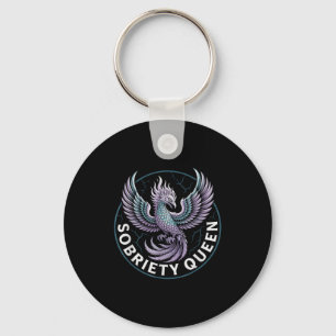 Minimal Normalize Sobriety Queen Sober Recovery Keychain