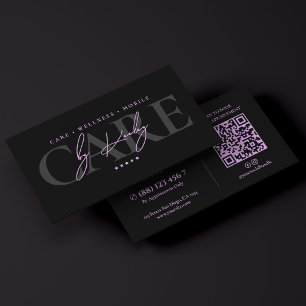 Minimal Nurse Practitioner Medical Purple Black Business Card