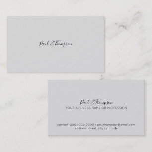 minimal of the minimalist elegant pale grey business card