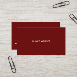 Minimal of the Minimalist Elegant Wine-Red Business Card
