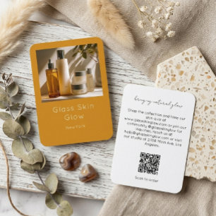 Minimal Ogrange Skincare Brand Products QR Code Business Card
