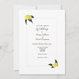 Minimal Oil Painted Lemons Invitation