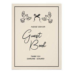 Minimal Olive and Blush Wedding Guestbook 