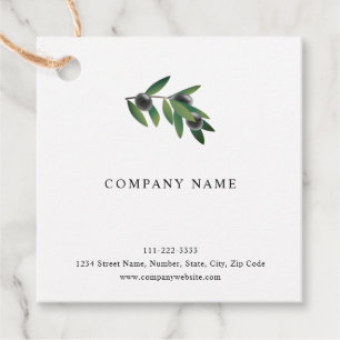 Minimal Olive Branch Business Branding Favour Tag