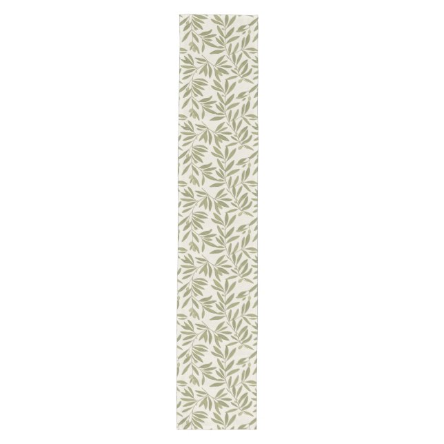 Minimal Olive Branch Pattern Medium Table Runner (Front)