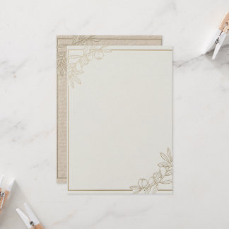 Minimal Olive Branch Wedding Invitation