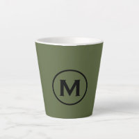 Minimal Olive Green Black Classic Monogram