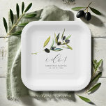 Minimal Olive Paper Plates Botanical Greenery<br><div class="desc">Elevate your event with these elegant olive paper plates, featuring a minimalist watercolor greenery design. The simple yet sophisticated botanical pattern in shades of green is perfect for rustic weddings and bridal showers. The trendy modern script typography showcases the words "I do!" adding a touch of elegance to your celebration....</div>