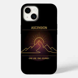 Minimal One-Stroke Mountain Ridge   Sunrise Line iPhone 14 Case