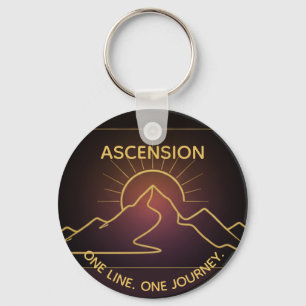 Minimal One-Stroke Mountain Ridge   Sunrise Line Keychain