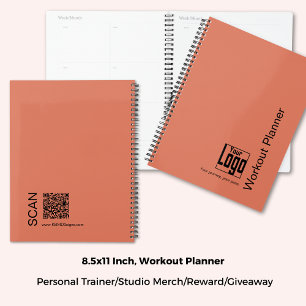 Minimal Orange Black Logo Motto Fitness Workout Planner