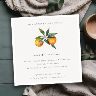 Minimal Orange Boho Any Year Anniversary Invite