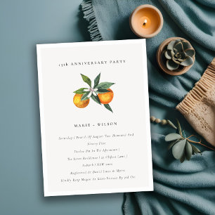 Minimal Orange Boho Any Year Anniversary Invite