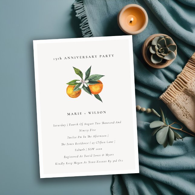 Minimal Orange Boho Any Year Anniversary Invite (Creator Uploaded)