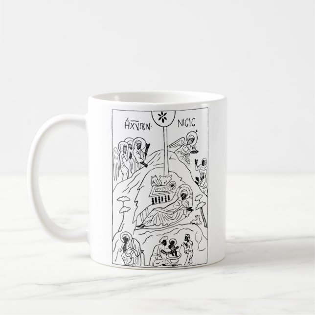 Minimal Orthodox Nativity scene Coffee Mug (Left)