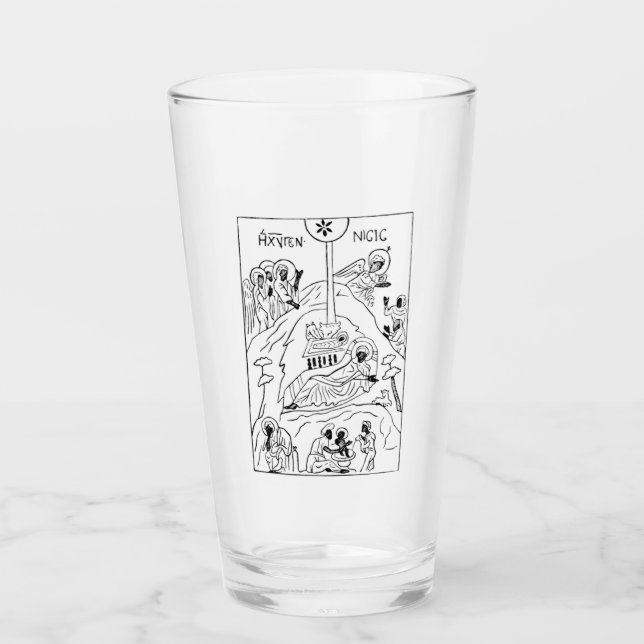 Minimal Orthodox Nativity scene Glass (Front)