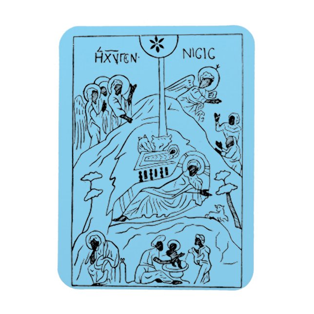 Minimal Orthodox Nativity scene Magnet (Vertical)