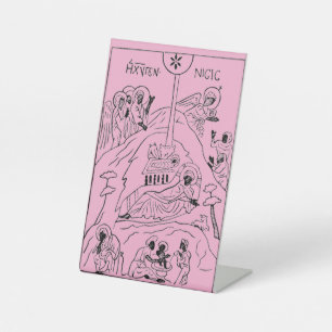 Minimal Orthodox Nativity scene Pedestal Sign