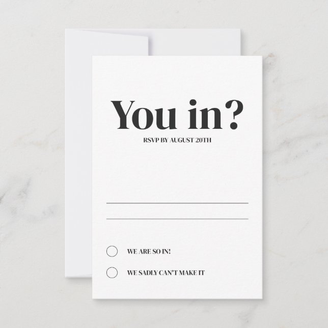 Minimal Oval Wedding Response Cards (Front)