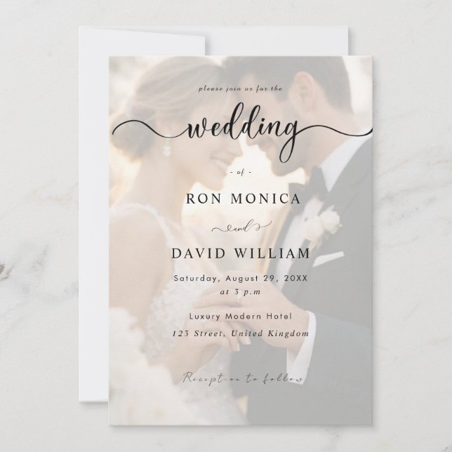 Minimal Overlay Photo Wedding Invite (Front)