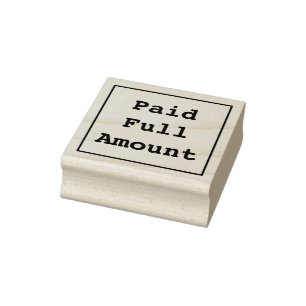 Minimal "Paid Full Amount" Rubber Stamp