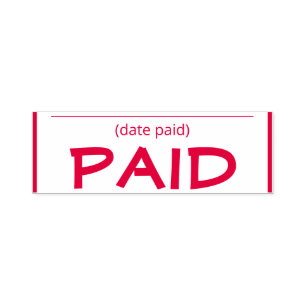 Minimal "Paid" Rubber Stamp
