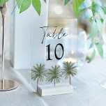 Minimal Palm Tree Acrylic Wedding Table Number<br><div class="desc">Bring a chic, tropical vibe to your reception with our Modern Minimal Palm Tree Wedding Table Number Cards. Featuring the table number in bold, minimalist style above a trio of elegantly sketched palm trees, these cards offer a fresh and sophisticated look on a frosted or transparent acrylic background. Designed to...</div>