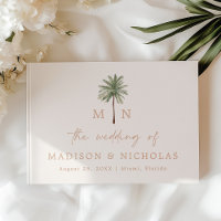 Minimal Palm Tree Monogram Photo Wedding