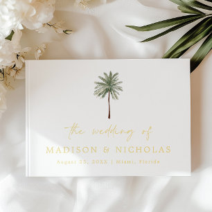 Minimal Palm Tree Photo Wedding Guest Book