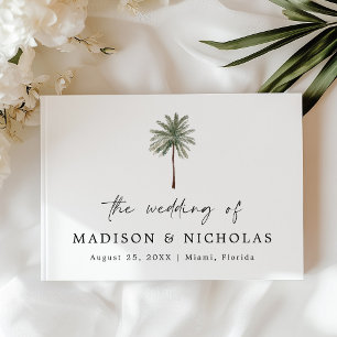 Minimal Palm Tree Photo Wedding Guest Book