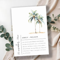 Minimal Palm Trees Tropical Wedding Anniversary