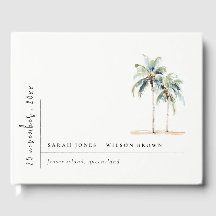 Minimal Palm Trees Watercolor Tropical Wedding