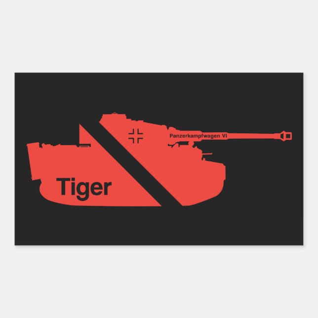 Minimal Panzerkampfwagen VI, red - black Sticker (Front)