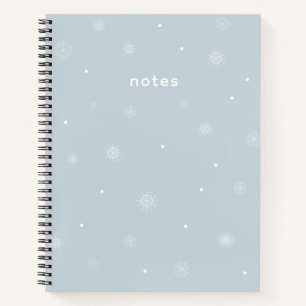 Minimal Pastel Blue Winter Personalized Notebook