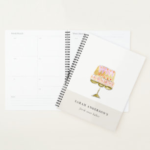 Minimal Pastel Colorful Watercolor Cake Bakery Planner